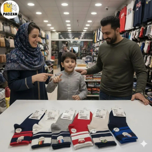 جوراب ورزشی پسرانه طرح پرچم کالکشن جدید مخصوص هواداران فوتبال